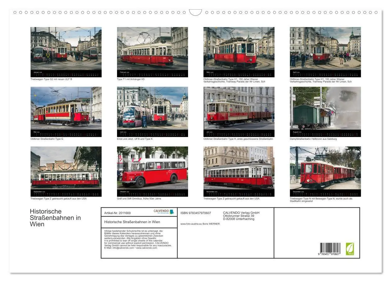 Bild: 9783457970607 | Historische Straßenbahnen in Wien (Wandkalender 2026 DIN A2 quer),...