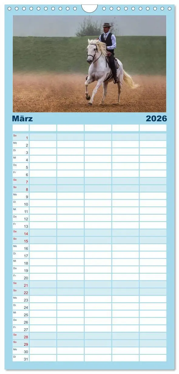 Bild: 9783516510607 | Familienplaner 2026 - Weiße Pferde der Camargue in Bayern mit 5...