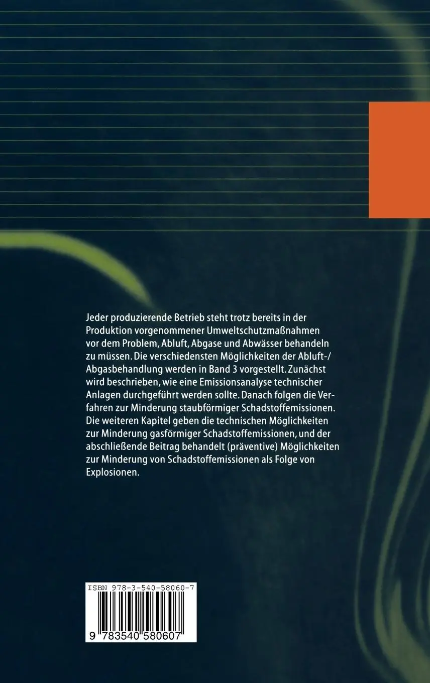Rückseite: 9783540580607 | Handbuch des Umweltschutzes und der Umweltschutztechnik | Heinz Brauer