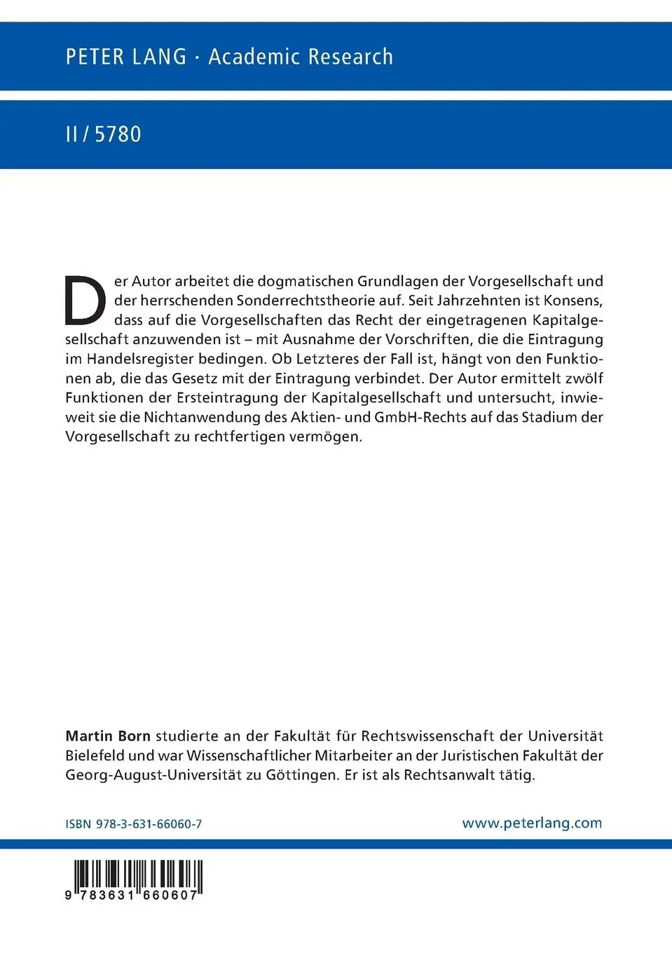 Rückseite: 9783631660607 | Zur Struktur der Vorgesellschaften | Martin Born | Taschenbuch | 2015