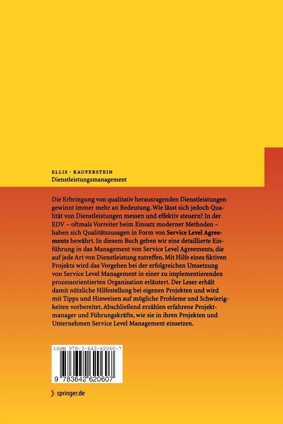 Rückseite: 9783642620607 | Dienstleistungsmanagement | Michael Kauferstein (u. a.) | Taschenbuch