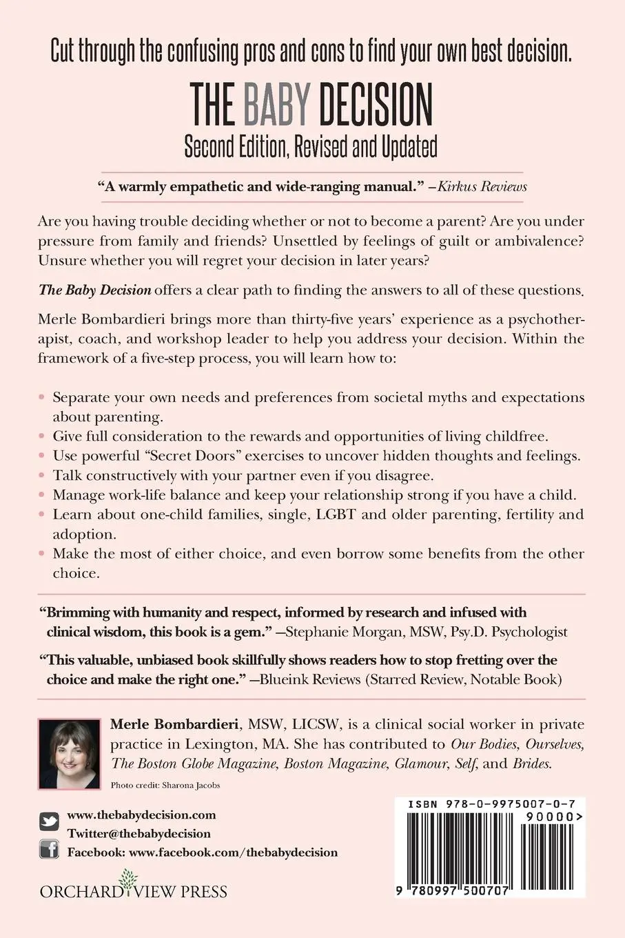 Rückseite: 9780997500707 | The Baby Decision | Merle A Bombardieri MSW LICSW | Taschenbuch | 2016