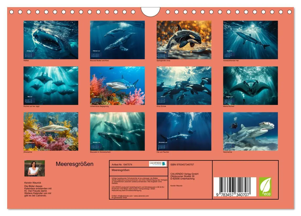 Bild: 9783457340707 | Meeresgrößen (Wandkalender 2026 DIN A4 quer), CALVENDO Monatskalender