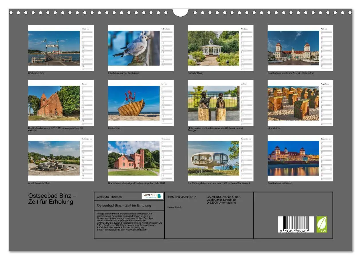 Bild: 9783457960707 | Ostseebad Binz - Zeit für Erholung (Wandkalender 2026 DIN A3 quer),...