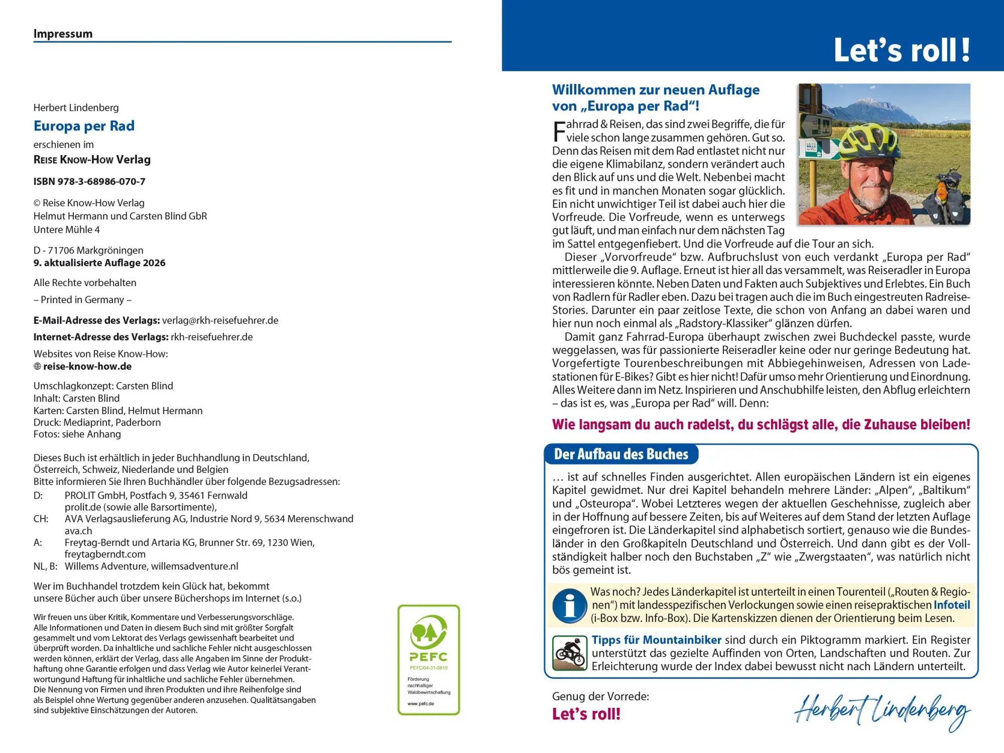 Bild: 9783689860707 | Reise Know-How Reiseführer Europa per Rad | Herbert Lindenberg | Buch