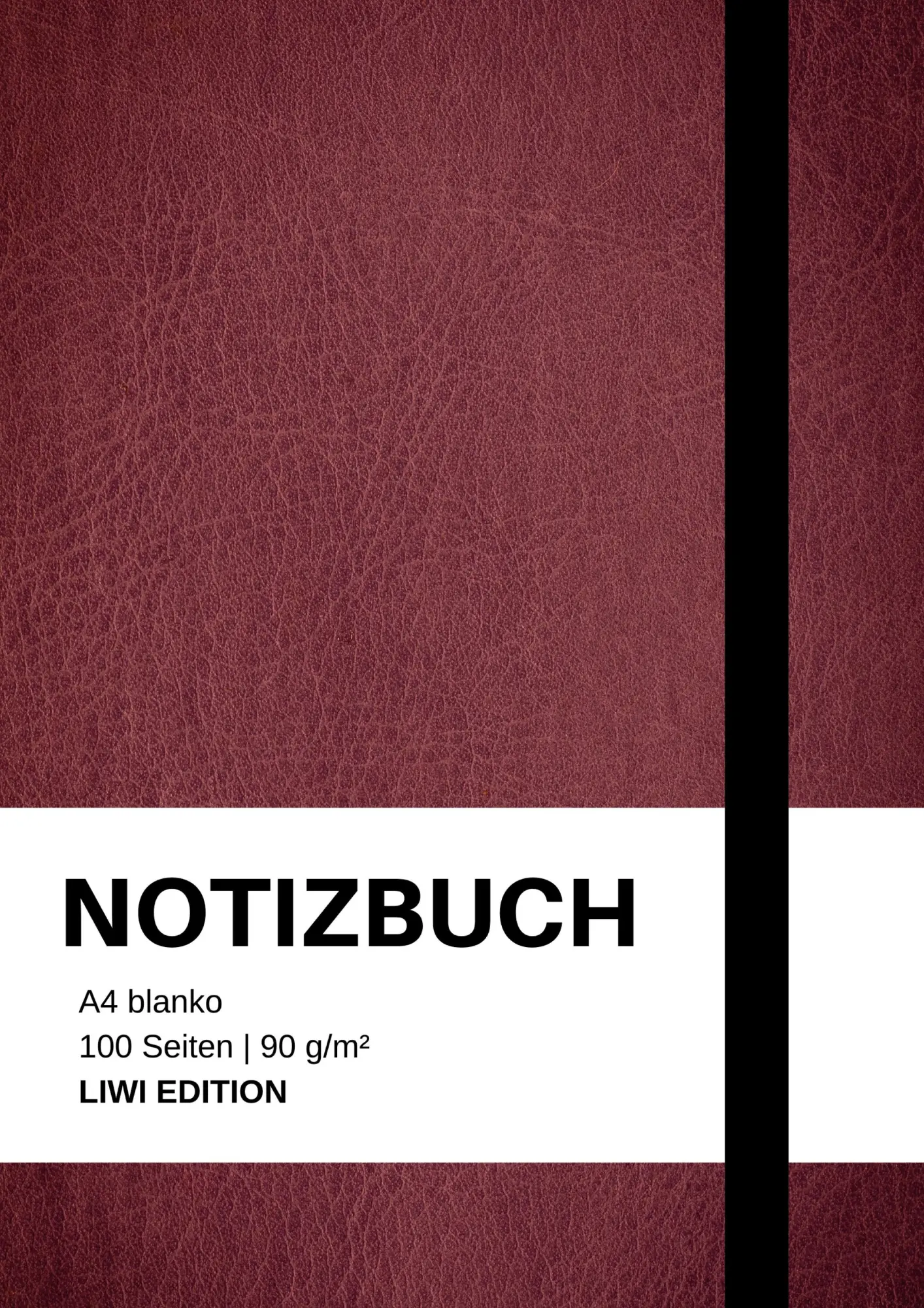 Cover: 9783753800707 | Notizbuch A4 blanko bordeaux - 100 Seiten Soft Cover - FSC Papier