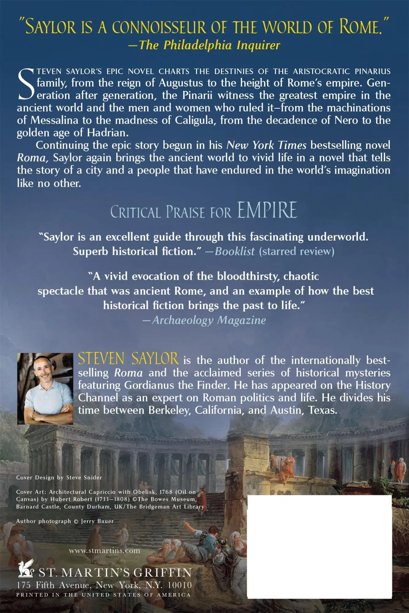 Rückseite: 9780312610807 | Empire | Steven Saylor | Taschenbuch | Kartoniert / Broschiert | 2011