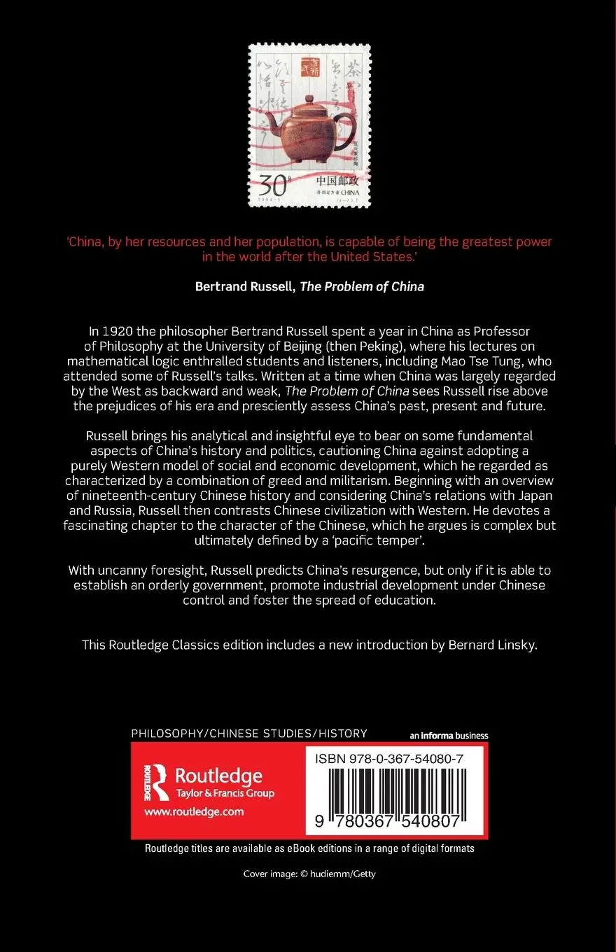 Rückseite: 9780367540807 | The Problem of China | Bertrand Russell | Taschenbuch | Englisch