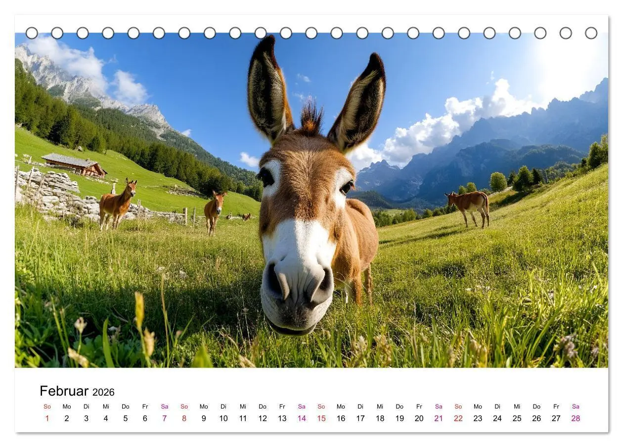 Bild: 9783457330807 | Esel - neugierige Typen (Tischkalender 2026 DIN A5 quer), CALVENDO...