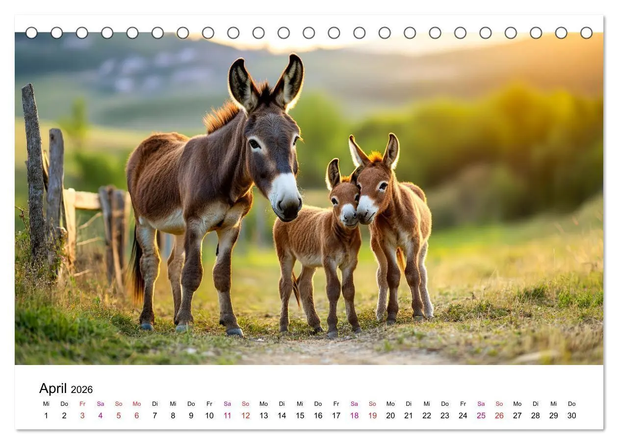 Bild: 9783457330807 | Esel - neugierige Typen (Tischkalender 2026 DIN A5 quer), CALVENDO...