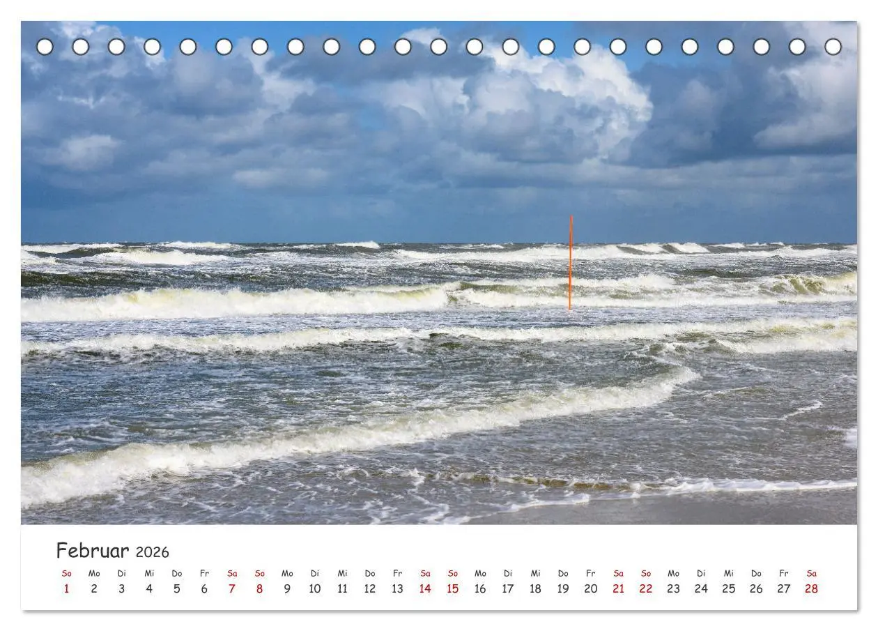 Bild: 9783457400807 | Nordsee, Meer, Strand und Wind (Tischkalender 2026 DIN A5 quer),...