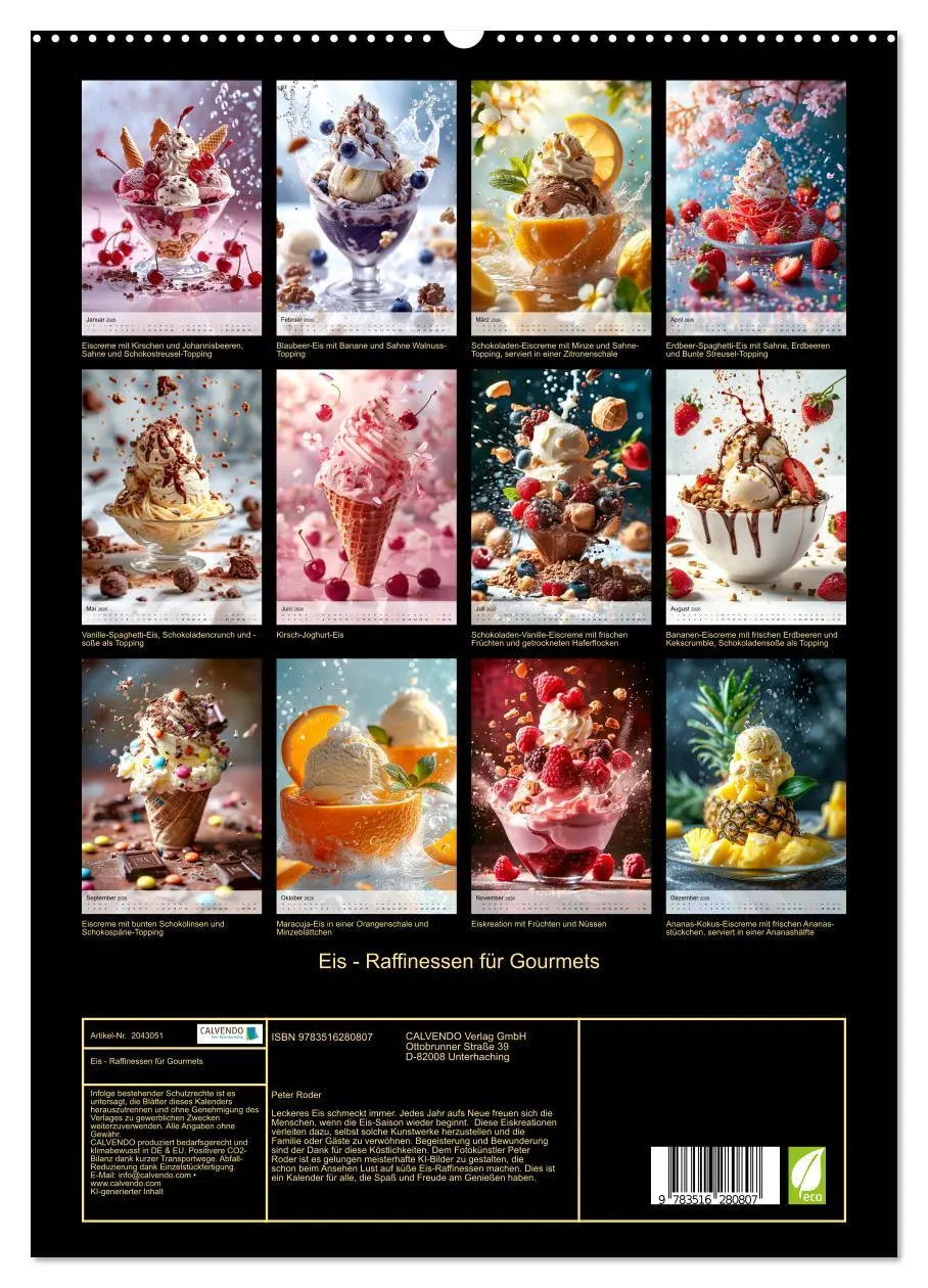 Bild: 9783516280807 | Eis - Raffinessen für Gourmets (hochwertiger Premium Wandkalender...