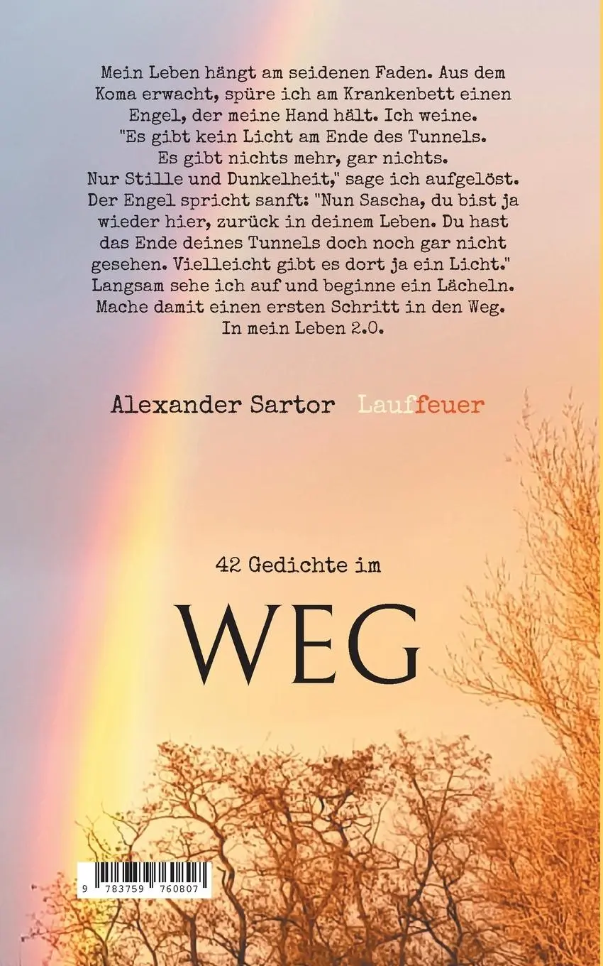 Rückseite: 9783759760807 | Lauffeuer | Gedichtband | Alexander Sartor | Taschenbuch | Paperback