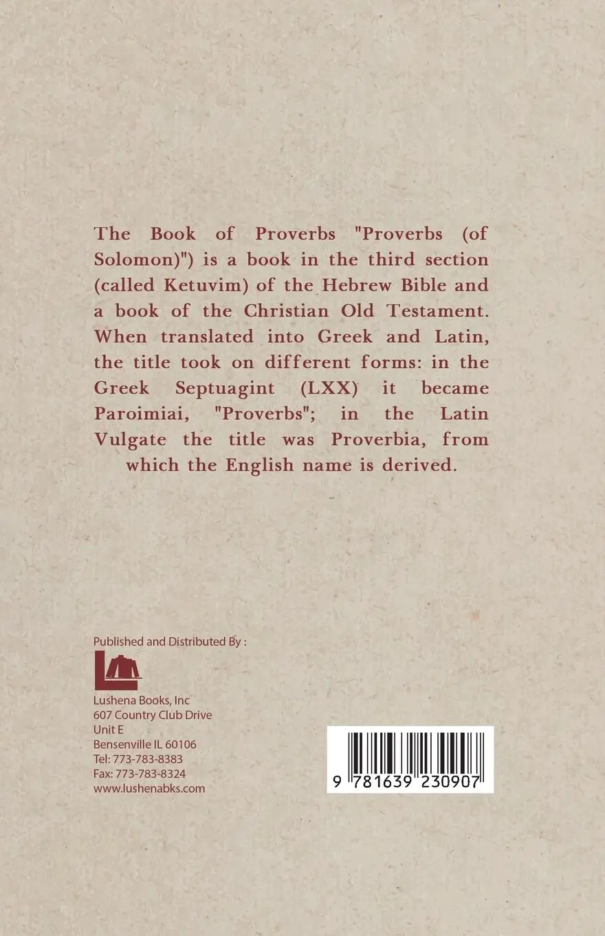 Rückseite: 9781639230907 | Book of Proverbs Paperback | King James Bible | Taschenbuch | Englisch