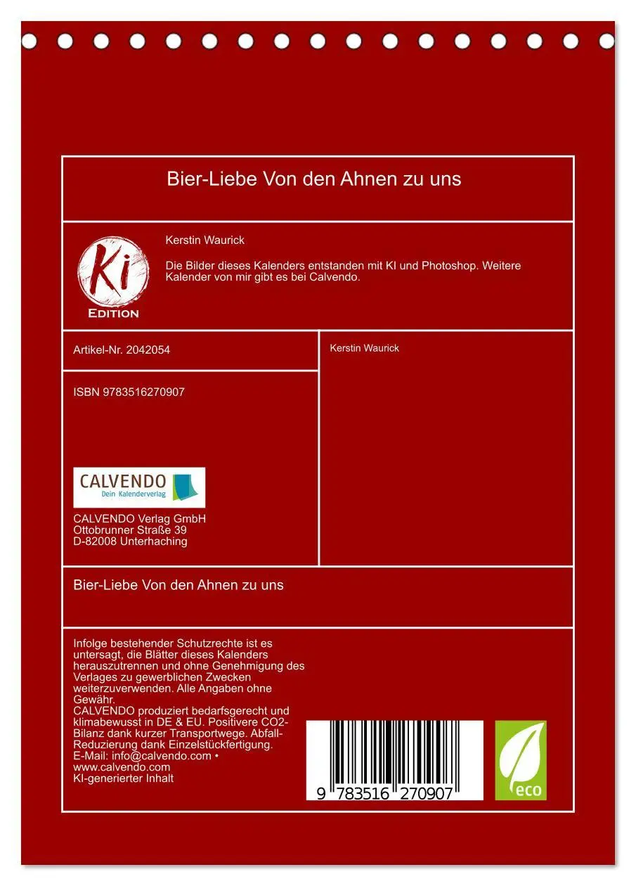 Bild: 9783516270907 | Bier-Liebe Von den Ahnen zu uns (Tischkalender 2026 DIN A5 hoch),...