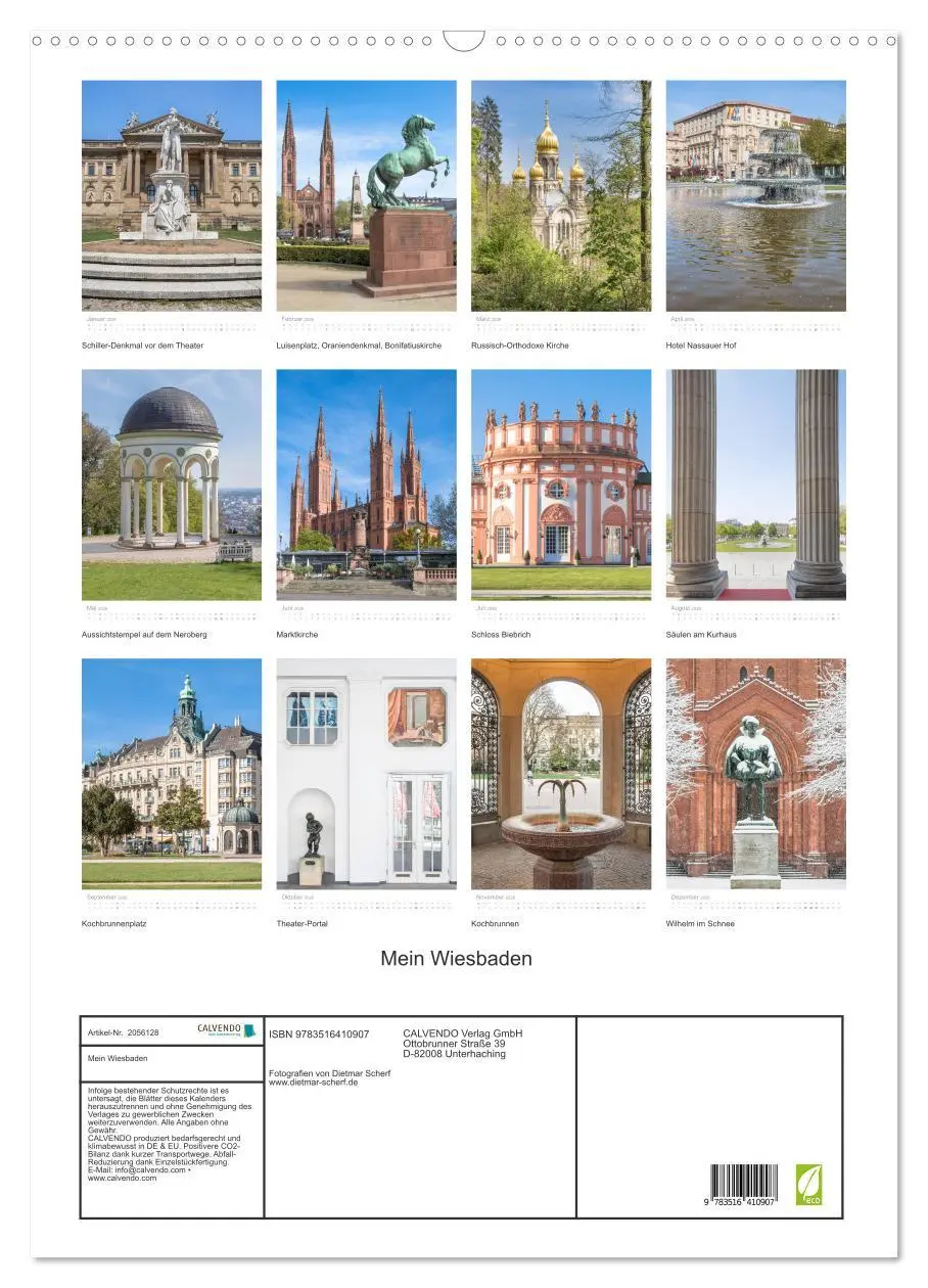 Bild: 9783516410907 | Mein Wiesbaden (Wandkalender 2026 DIN A2 hoch), CALVENDO...