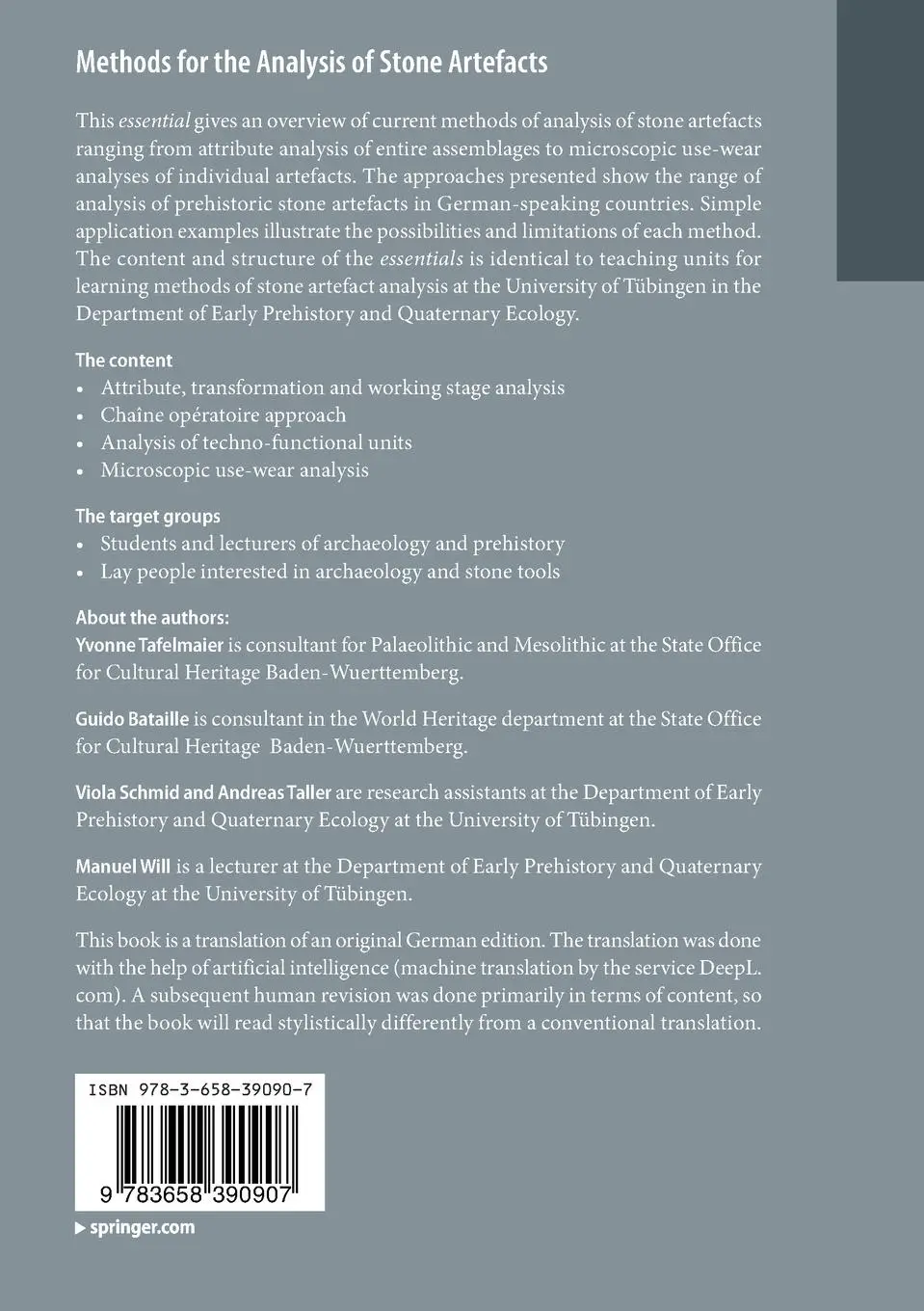 Rückseite: 9783658390907 | Methods for the Analysis of Stone Artefacts | An Overview | Buch