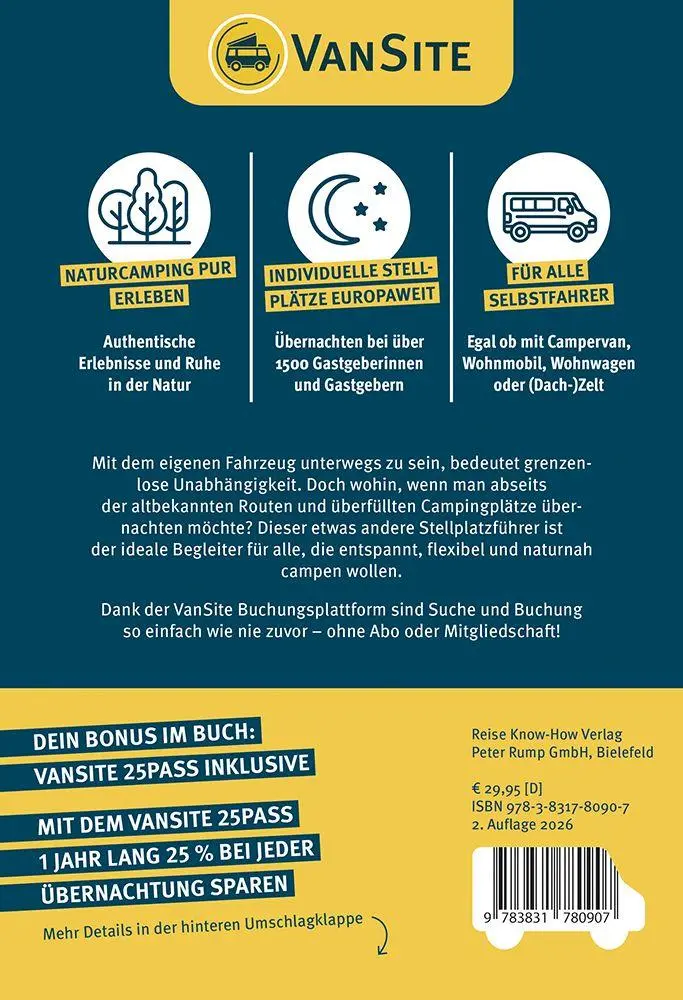 Bild: 9783831780907 | VanSite Stellplatzführer 2026 | VanSite | Taschenbuch | 560 S. | 2026