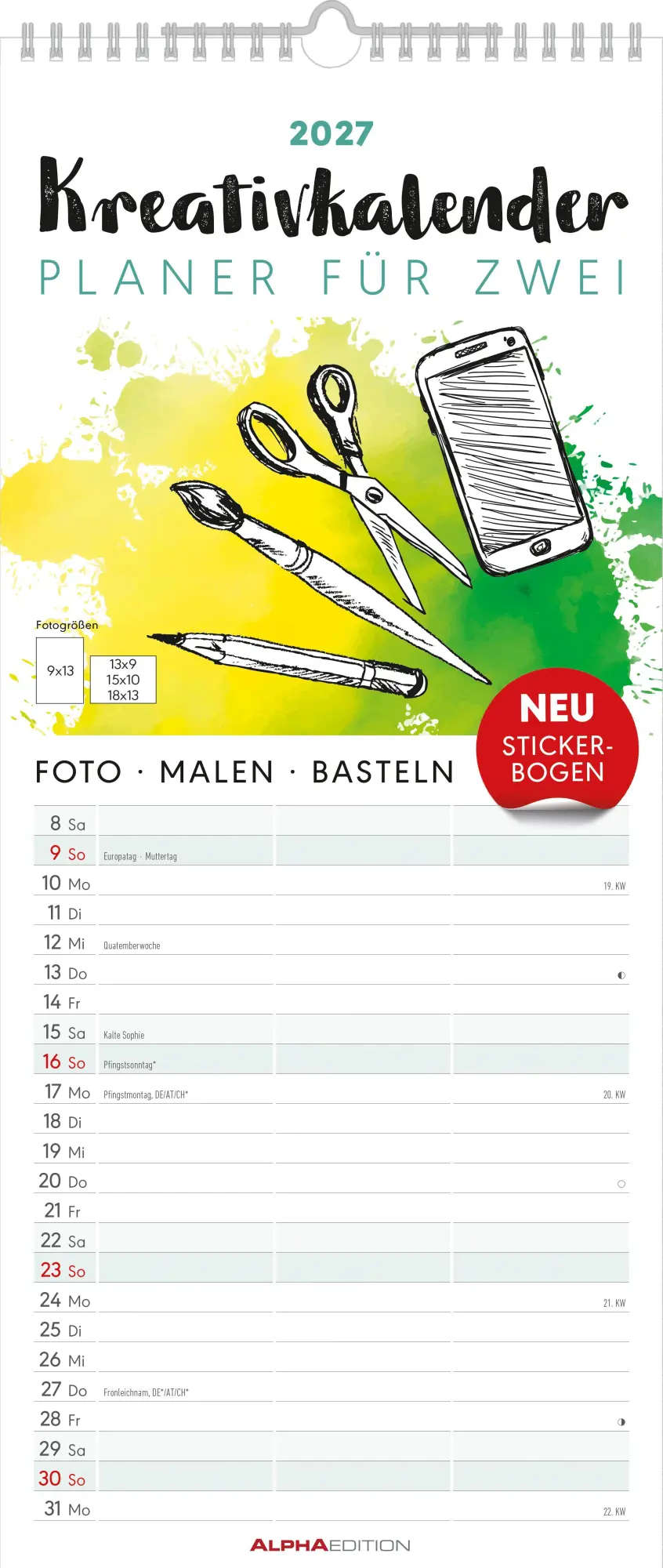 Cover: 4069095011007 | Kreativkalender Planer für 2 2027 | Neumann Verlage GmbH &amp; Co KG