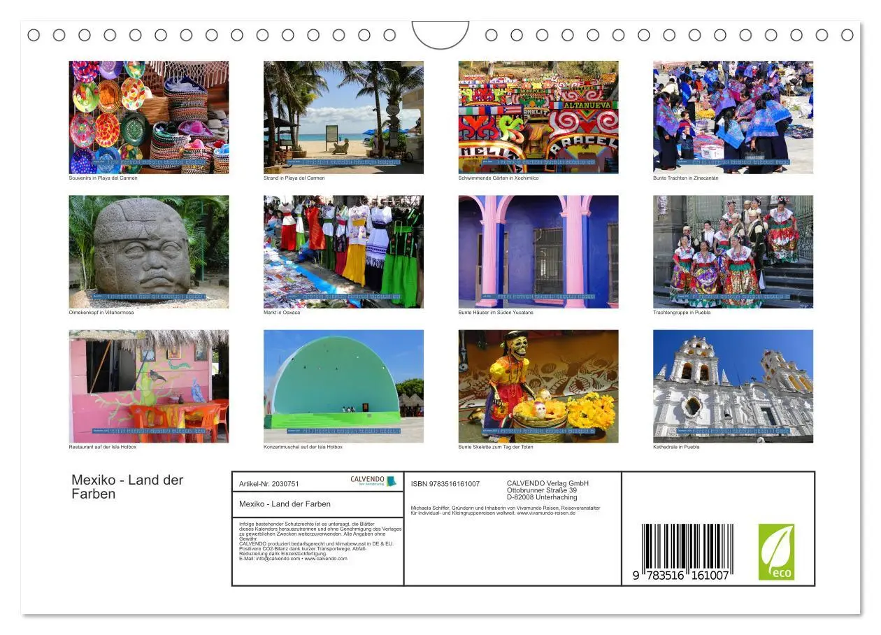 Bild: 9783516161007 | Mexiko - Land der Farben (Wandkalender 2026 DIN A4 quer), CALVENDO...