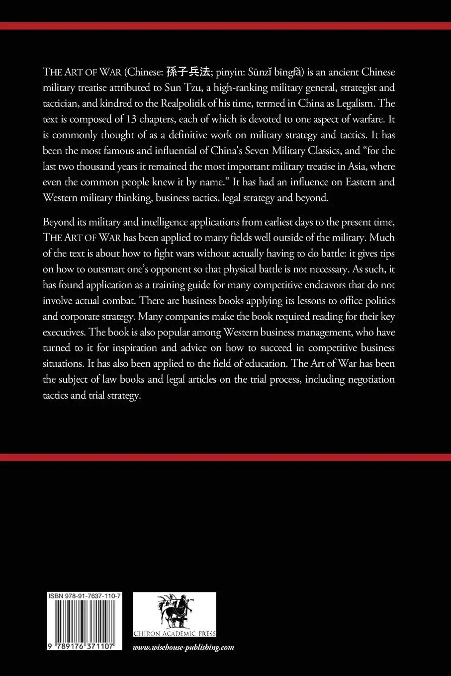 Rückseite: 9789176371107 | The Art of War (Chiron Academic Press - The Original Authoritative...
