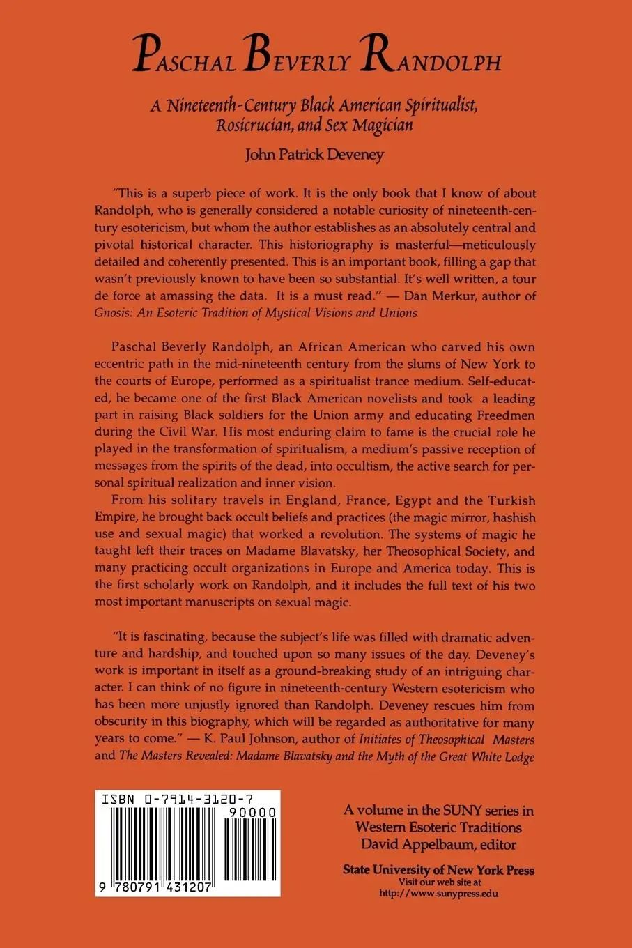 Rückseite: 9780791431207 | Paschal Beverly Randolph | John Patrick Deveney | Taschenbuch | 1996