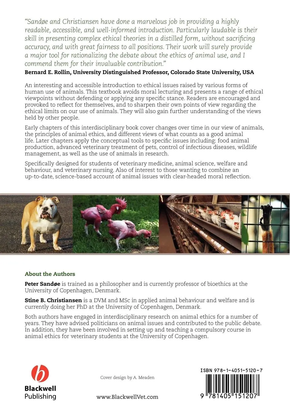 Rückseite: 9781405151207 | Ethics of Animal Use | Peter Sandøe (u. a.) | Taschenbuch | 194 S.