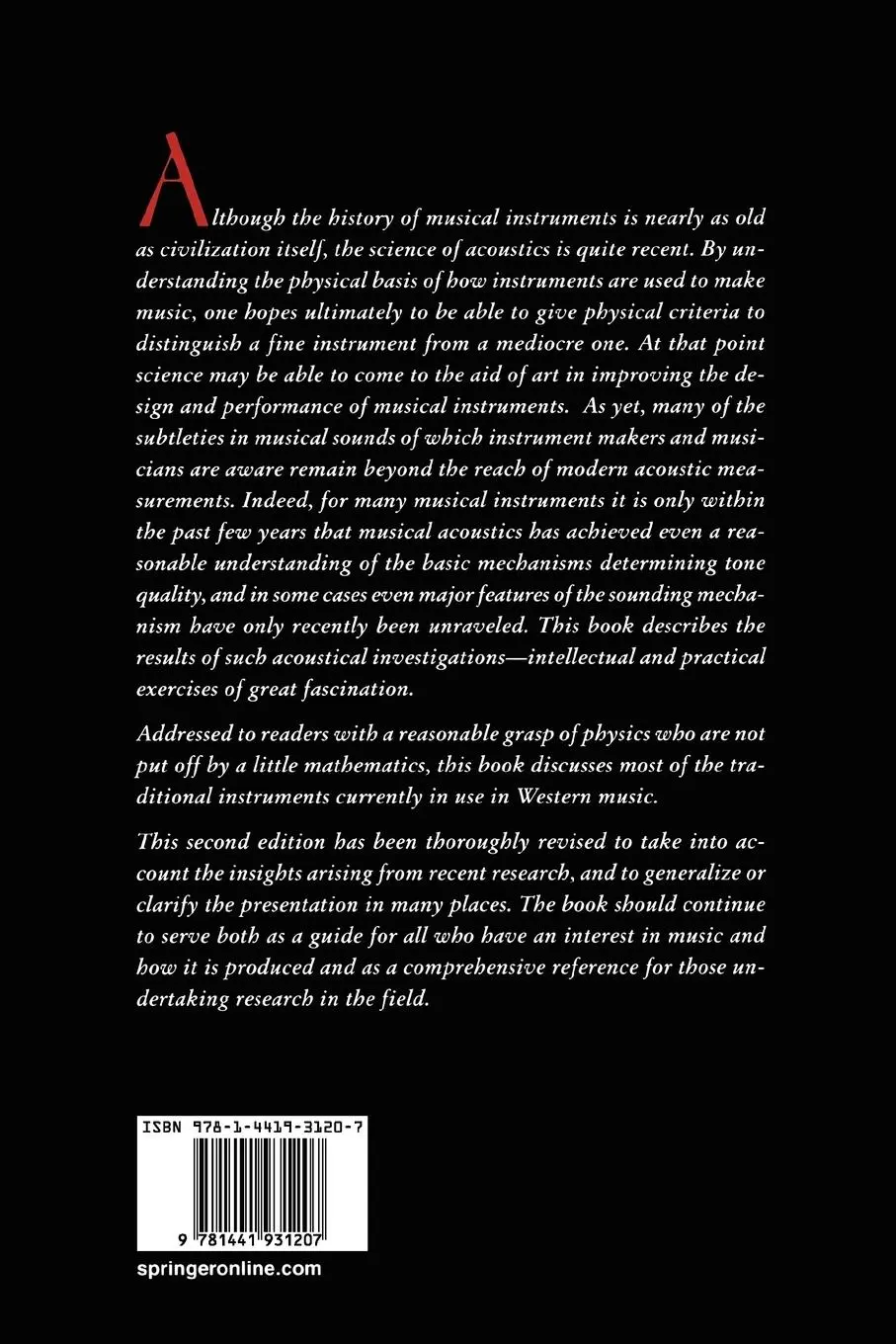 Rückseite: 9781441931207 | The Physics of Musical Instruments | Thomas D. Rossing (u. a.) | Buch