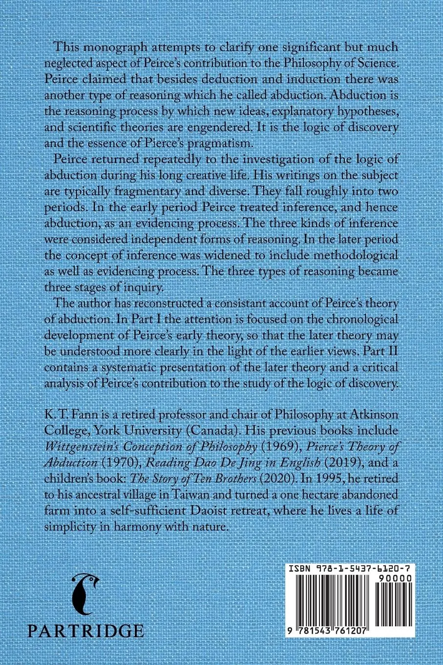 Rückseite: 9781543761207 | Peirce's Theory of Abduction | Kt Fann | Taschenbuch | Englisch | 2020 Rückseite: 9781543761207 | Peirce's Theory of Abduction | Kt Fann | Taschenbuch | Englisch | 2020