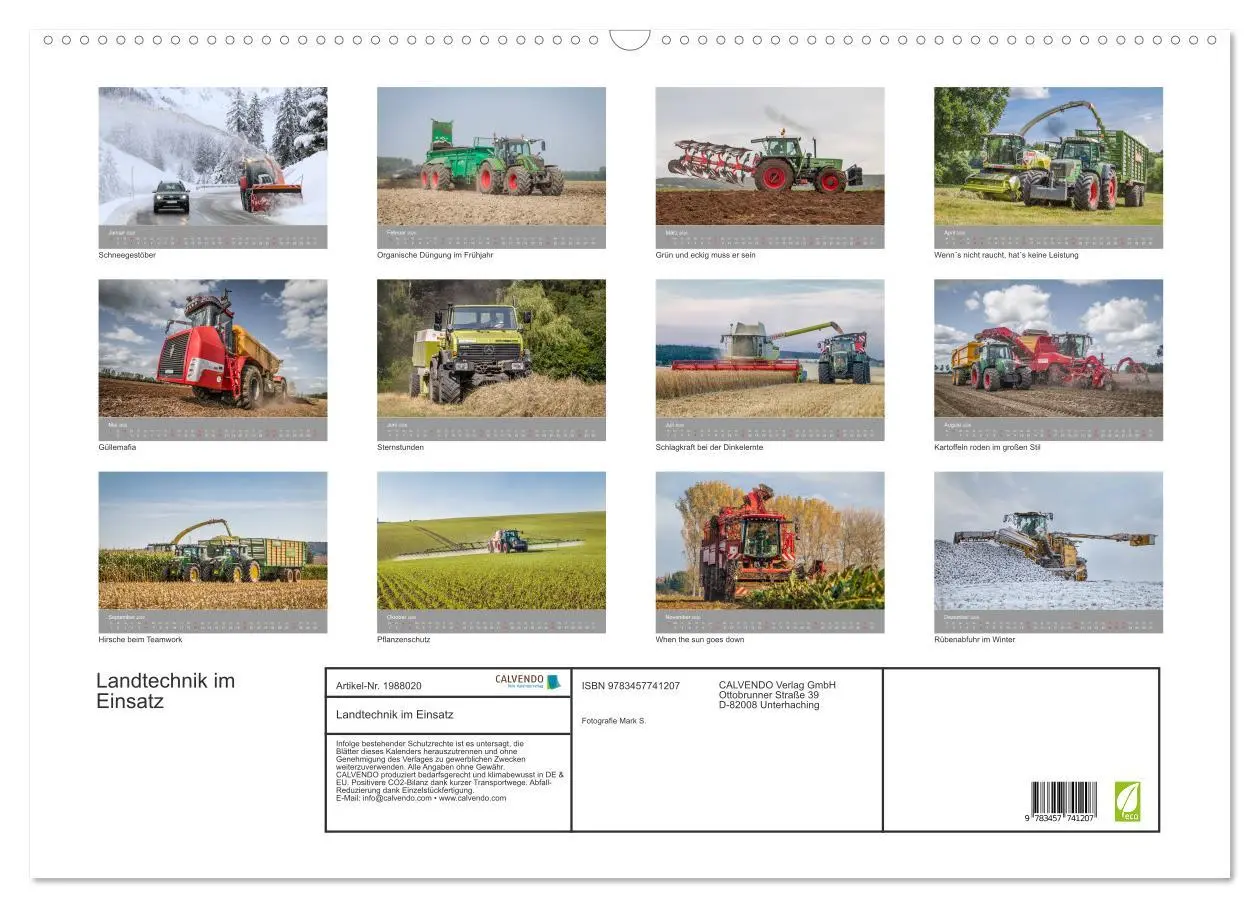 Bild: 9783457741207 | Landtechnik im Einsatz (Wandkalender 2026 DIN A2 quer), CALVENDO...