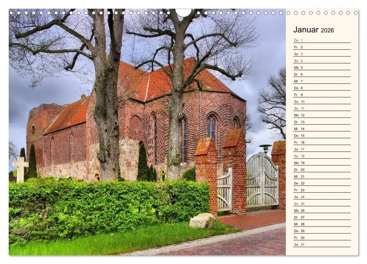 Bild: 9783457981207 | Kirchen in Ostfriesland (Wandkalender 2026 DIN A3 quer), CALVENDO...