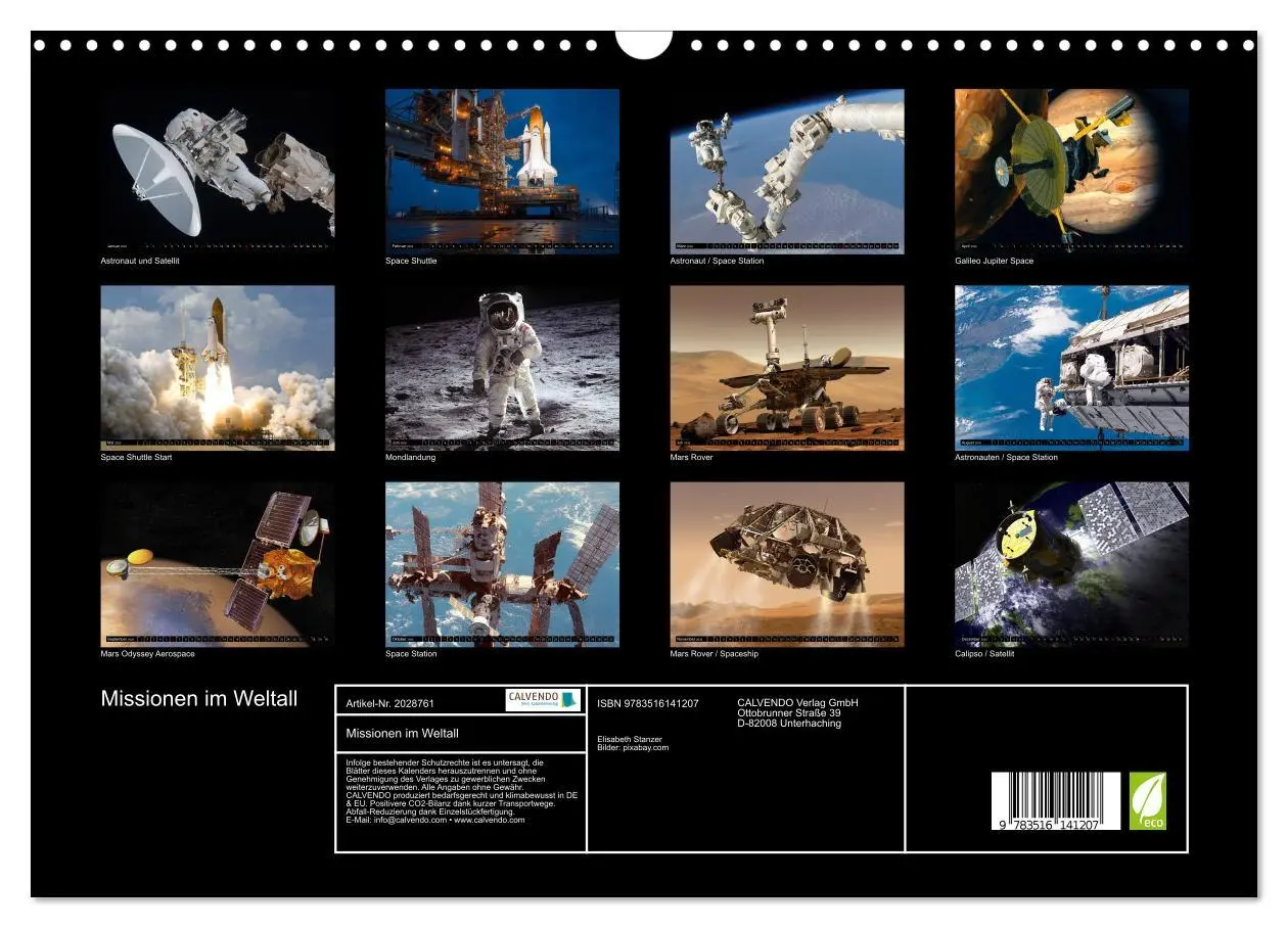 Bild: 9783516141207 | Missionen im Weltall (Wandkalender 2026 DIN A3 quer), CALVENDO...