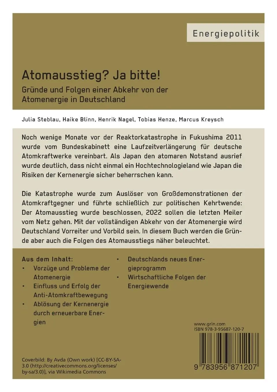 Rückseite: 9783956871207 | Atomausstieg? Ja bitte! Gründe und Folgen einer Abkehr von der...