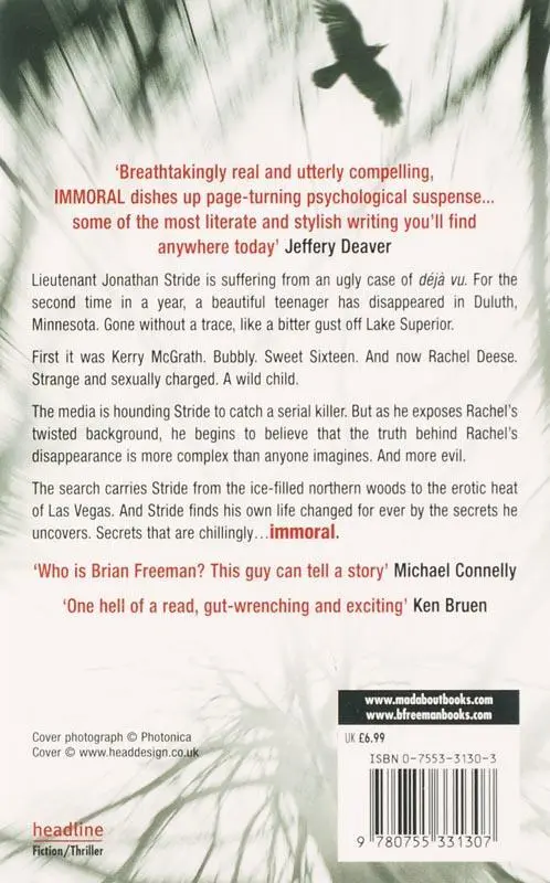 Rückseite: 9780755331307 | Immoral (Jonathan Stride Book 1) | Brian Freeman | Taschenbuch | 2006