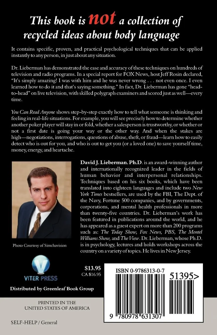 Rückseite: 9780978631307 | You Can Read Anyone | David J Lieberman | Taschenbuch | Englisch