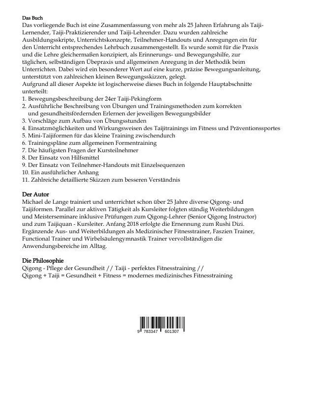 Rückseite: 9783347601307 | Tai Ji Quan - in Praxis und Lehre - | Michael de Lange | Taschenbuch