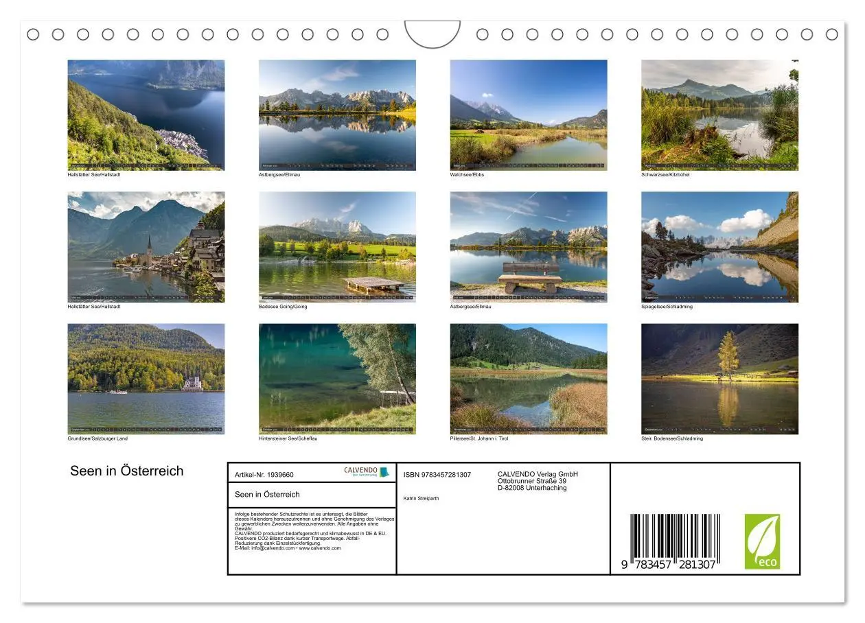 Bild: 9783457281307 | Seen in Österreich (Wandkalender 2026 DIN A4 quer), CALVENDO...