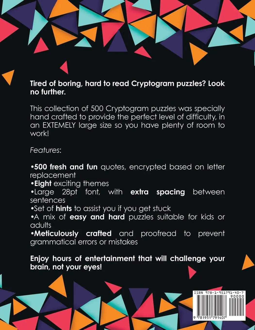 Rückseite: 9781951791407 | Ultimate Cryptograms | 500 Large Print Puzzles to Sharpen Your Mind