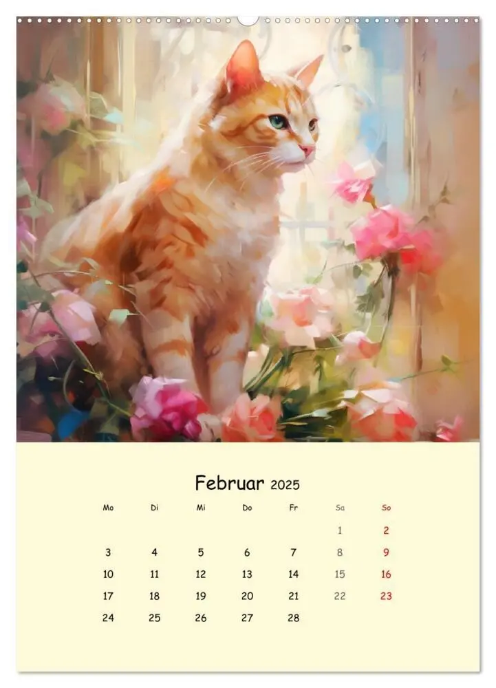 Bild: 9783435871407 | Liebliche Katzen. Anmut und Würde mit Blumen (Wandkalender 2025 DIN...