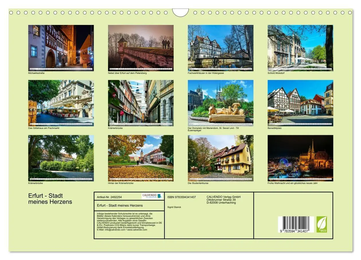 Bild: 9783594341407 | Erfurt - Stadt meines Herzens (Wandkalender 2027 DIN A3 quer),...