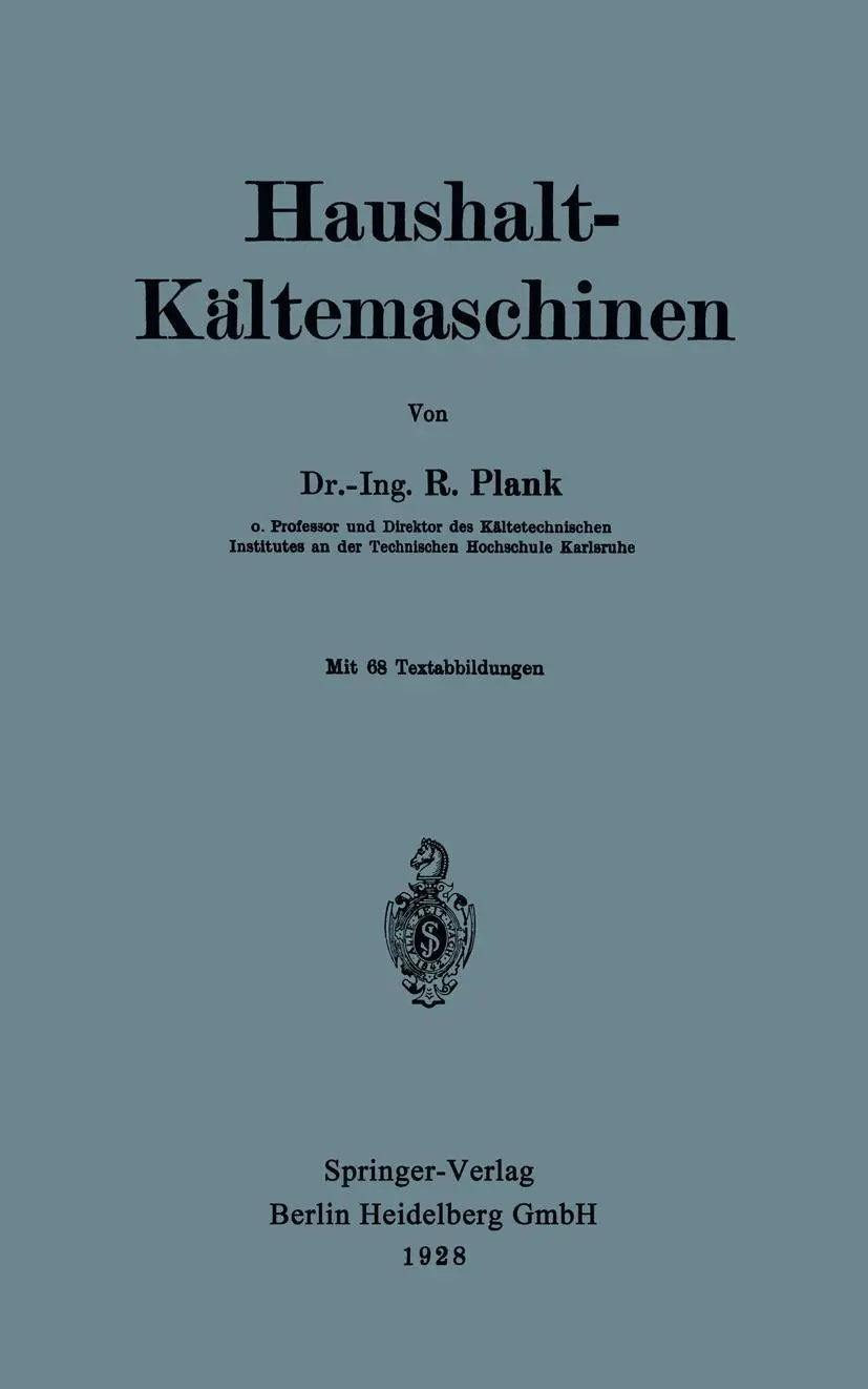 Cover: 9783662271407 | Haushalt-Kältemaschinen | Rudolf Plank | Taschenbuch | v | Deutsch