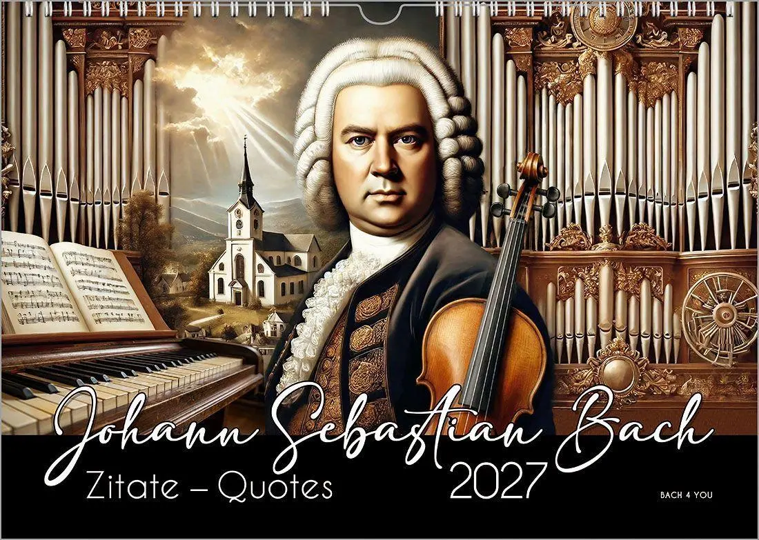 Cover: 9783969031407 | Johann-Sebastian-Bach-Zitate-Kalender, ein Musik-Kalender 2027, DIN A4
