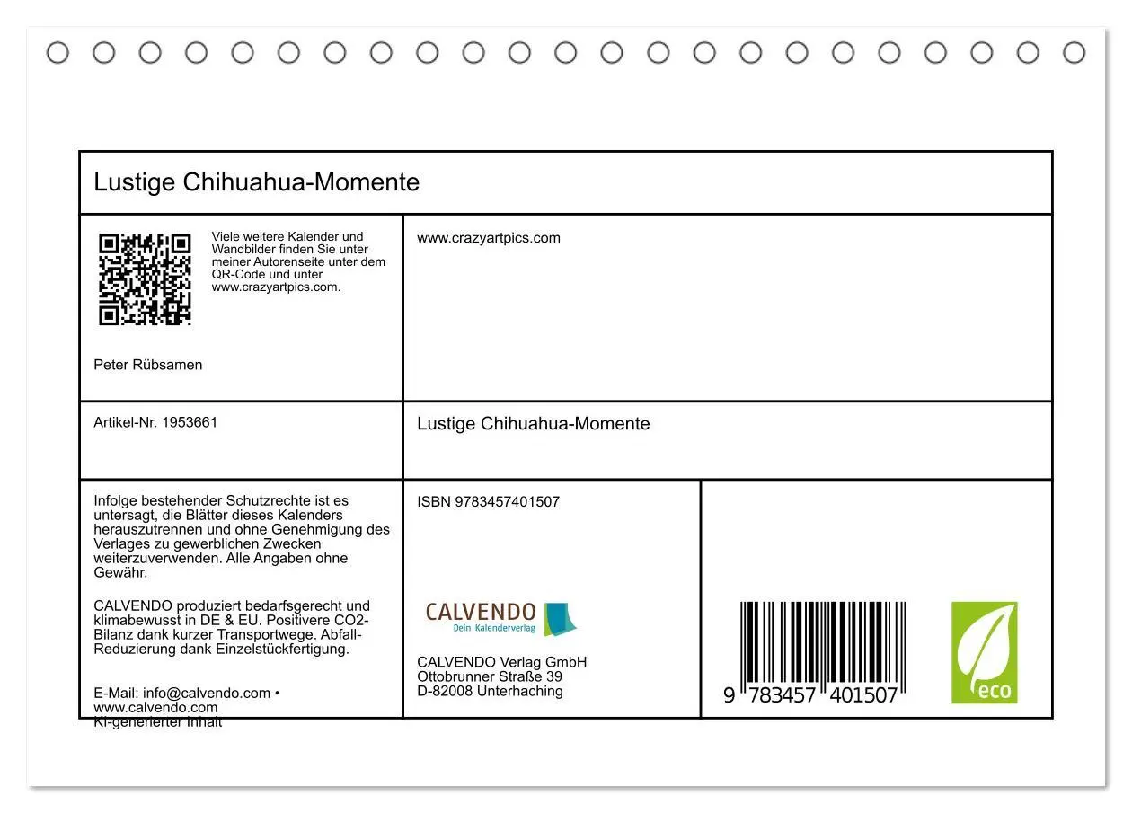 Bild: 9783457401507 | Lustige Chihuahua-Momente (Tischkalender 2026 DIN A5 quer),...
