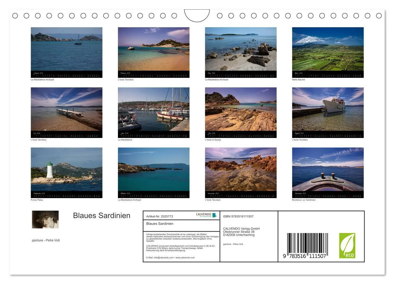 Bild: 9783516111507 | Blaues Sardinien (Wandkalender 2026 DIN A4 quer), CALVENDO...