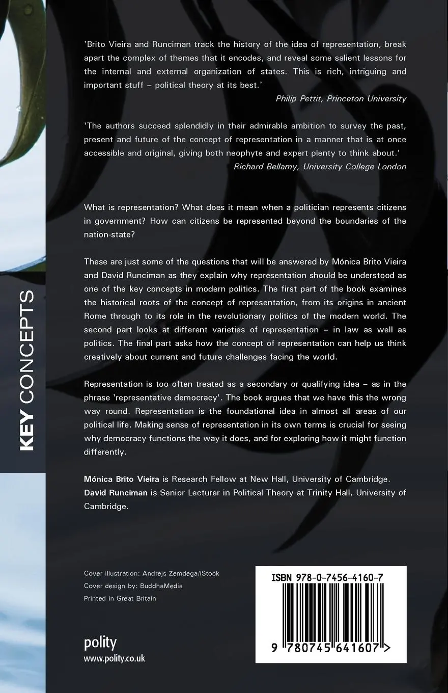 Rückseite: 9780745641607 | Representation | Monica Brito Vieira (u. a.) | Taschenbuch | 240 S.