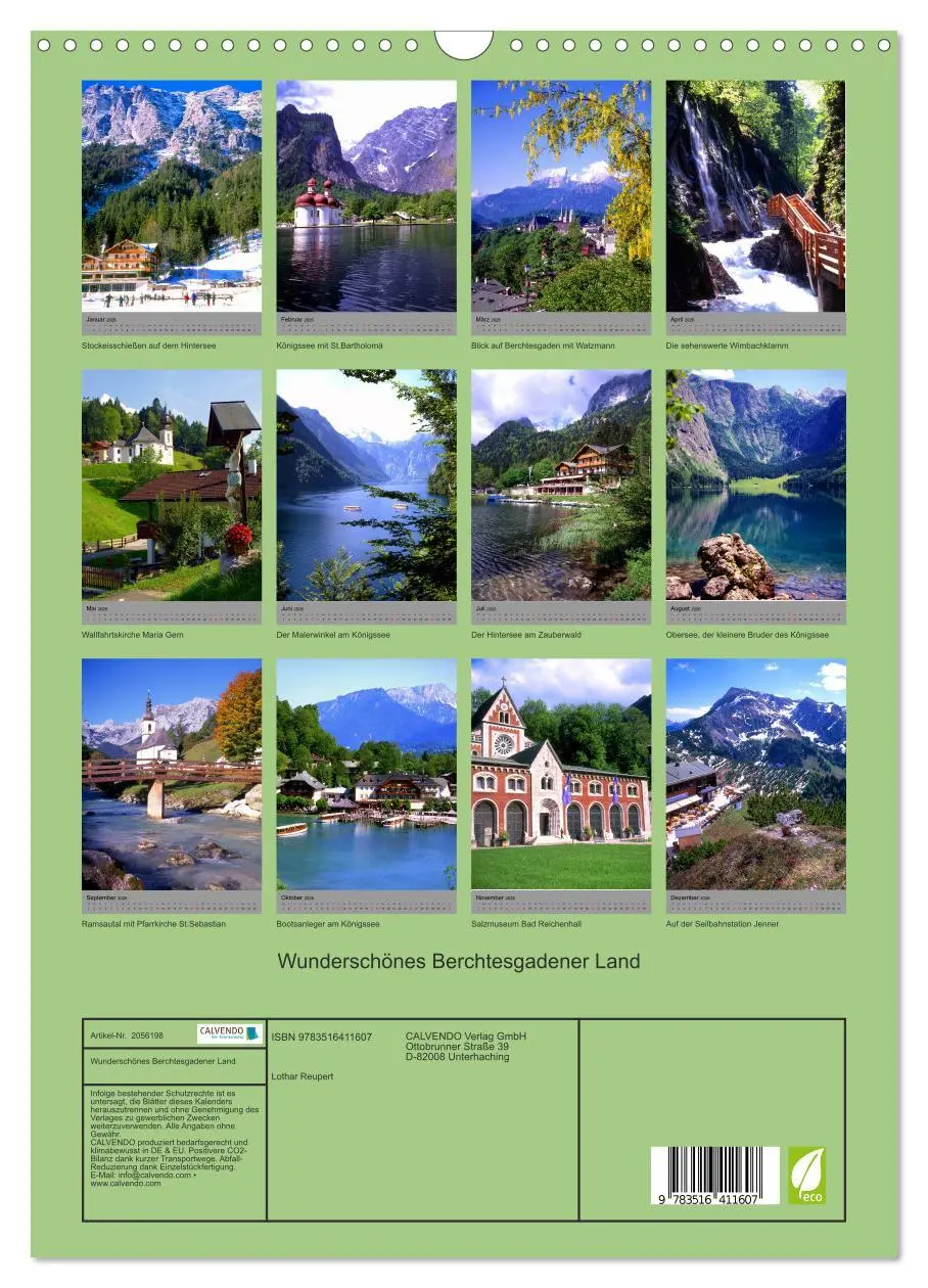 Bild: 9783516411607 | Wunderschönes Berchtesgadener Land (Wandkalender 2026 DIN A3 hoch),...
