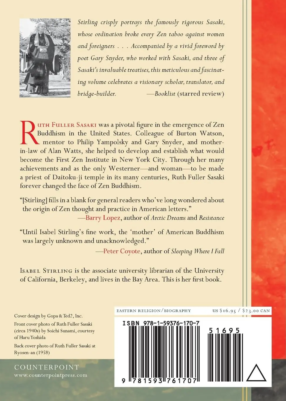 Rückseite: 9781593761707 | Zen Pioneer | The Life and Works of Ruth Fuller Sasaki | Stirling