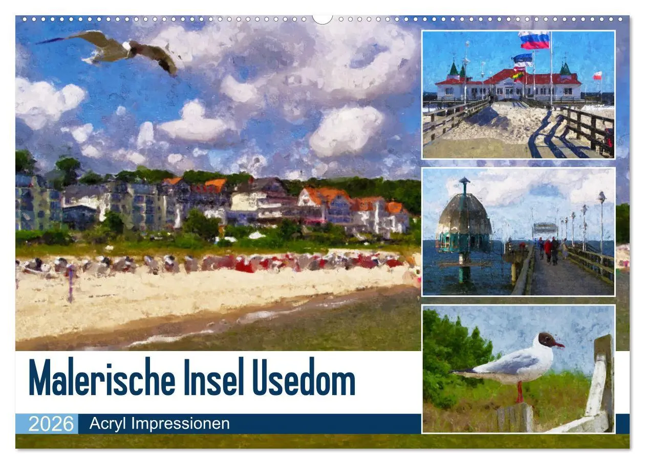 Cover: 9783457621707 | Malerische Insel Usedom - Acryl Impressionen (Wandkalender 2026 DIN...