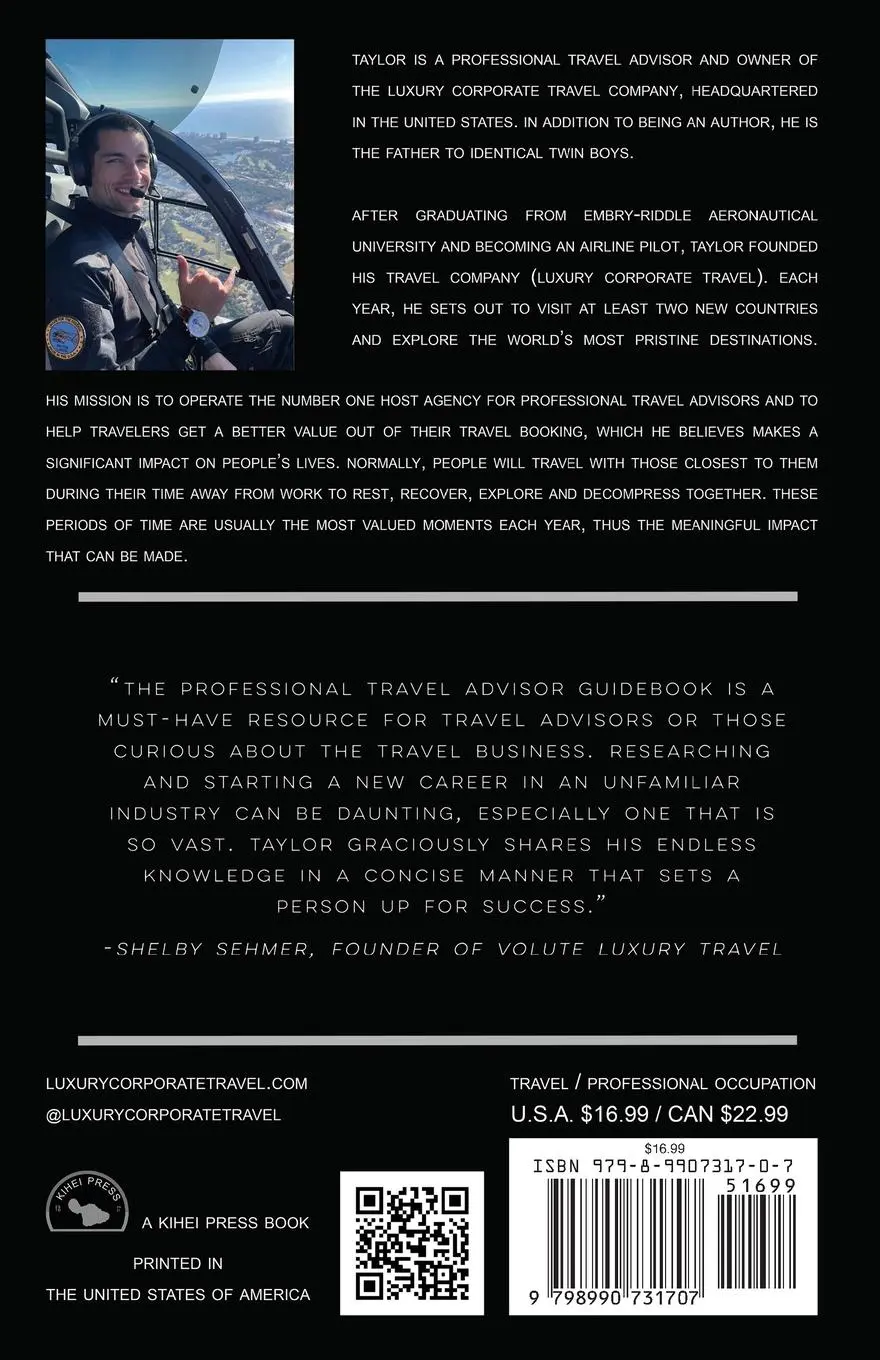 Rückseite: 9798990731707 | The Professional Travel Advisor Guidebook | Taylor Beckett | Buch