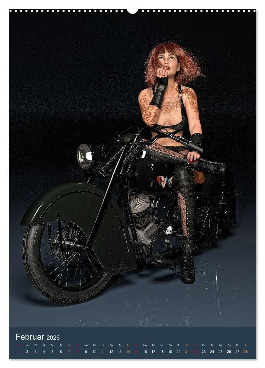 Bild: 9783516321807 | Tattooed Girls and Bikes (hochwertiger Premium Wandkalender 2026...